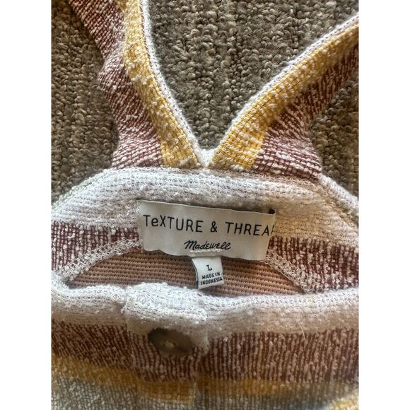 MADEWELL -Texture & Thread Ruffle tie-front tank in Stripe (maple syrup)- Size L - Picture 5 of 6